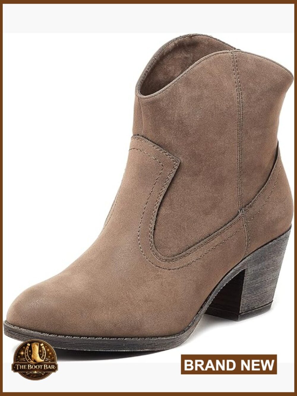 Women's Western Ankle Booties - Leather Slip-On Boots